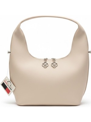 Çanta&Çanta Kadın Bej El ve Omuz Çantası – Fermuarlı Şık Tasarım