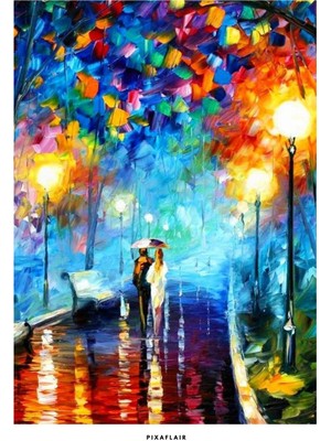 Pixaflair - Water Colour Love - Tablo - Çerçevesiz Dekor Poster