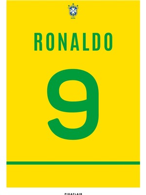 Pixaflair - Ronaldo Nazario Brazil - Çerçevesiz Poster