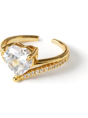 Formzen 316L Paslanmaz Çelik Zarif Işıltı Zirkon Taşlı Ayarlanabilir Yüzük – Modern & Şık Tasarım