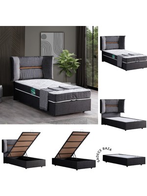 Setay Lizbon Tek Kişilik Mdf Baza - Antrasit (Başlık-Yatak Hariç)