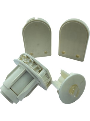 MorPerde 38'lik Krem Redüktörlü Zincir Mekanizma Plastik Kare Pimli ve Mandallı Ayaklı Takım