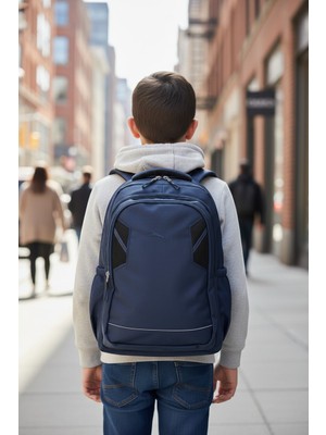 Relaxion Su Geçirmez Kumaş Geniş Iç Hacimli Okul Seyahat Sırt Çantası 810