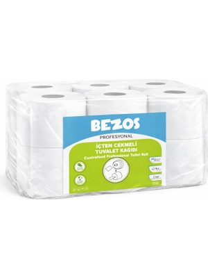 Bezos Professional Bezos Profesyonel Içten Çekmeli Tuvalet Kağıdı 12 Rulo | Mini Cimri | 2 Katlı %100 Selüloz