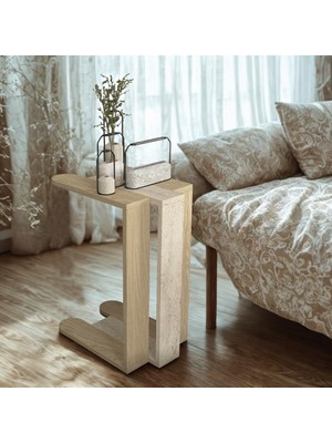 Dekorister Maysa Yan Sehpa Rota - Traverten