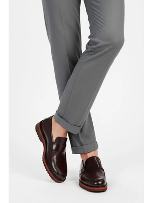 Deriderim Kırmızı Taban Detaylı Bordo Rugan Erkek Ayakkabı