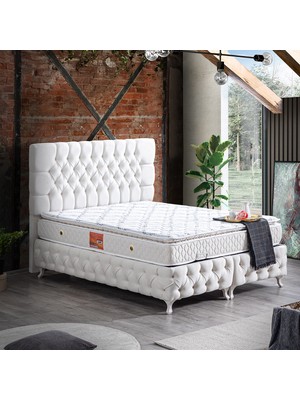 Setay Roma Tek Kişilik Ikili Set Baza Başlık - Krem