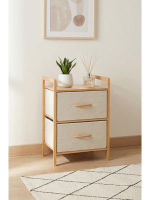 Digithome Bambu Düzenleyici 2 Çekmeceli Komodin - B9199