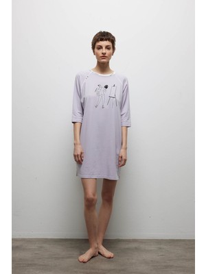 Hays Kadın Pamuklu Uzun Kollu Gecelik