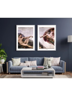 Pixaflair - Adam - Ev Dekor Poster - Çerçevesiz 2'li Tablo Seti