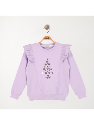 Alg KIZ ÇOCUK 2 İP ŞARDONSUZ FIRFIR DETAYLI PAMUK SWEATSHIRT
