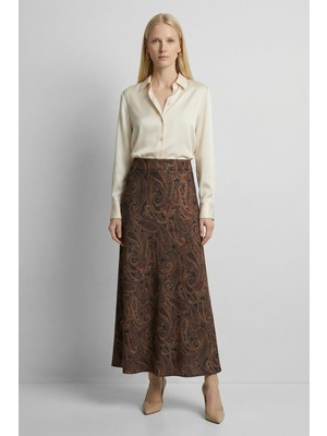 Rays 3507 Yaprak Desenli Etek Acı Kahve