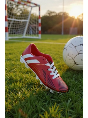 Enoch Erkek Çocuk Bordo Şerit Detaylı Çivili Futbol Kramponu