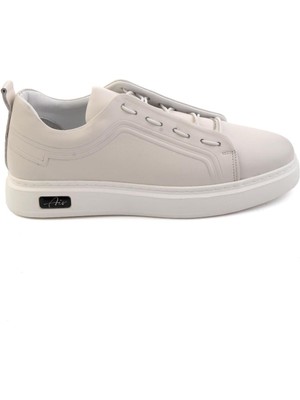 Bambi Beyaz Hakiki Deri Erkek Sneaker E01700178003
