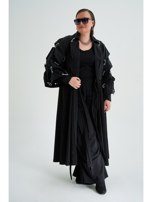 Butik Ayseba Büyük Beden Paraşüt Kumaş Trençkot