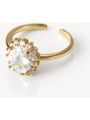 Formzen 316L Paslanmaz Çelik Zarif Işıltı Zirkon Taşlı Ayarlanabilir Yüzük – Modern & Şık Tasarım