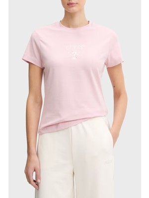 Guess Colette Pamuklu Slim Fit Bisiklet Yaka Logolu T-Shirt V4YI21KCDH1 Bayan T Shirt V4YI21 Kcdh1 A60W