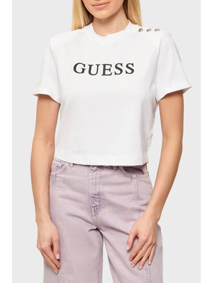 Guess Marina Logolu % 100 Pamuk Regular Fit Bisiklet Yaka T Shirt W6GI06K3018 Bayan T Shirt W6GI06 K3018 G011