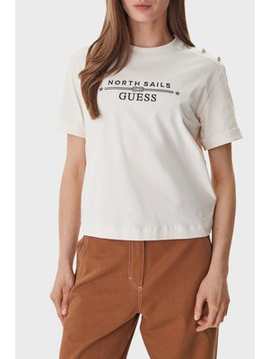 Guess Xns Pamuklu Regular Fit Bisiklet Yaka Logolu T Shirt W6GI03K2657 Bayan T Shirt W6GI03 K2657 G012