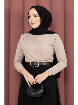 Ozk Taş Detaylı Sandy Body Vizon