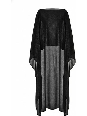 Aquella Simli Krep Siyah Kaftan