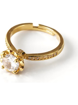 Formzen 316L Paslanmaz Çelik Zarif Işıltı Zirkon Taşlı Ayarlanabilir Yüzük – Modern & Şık Tasarım