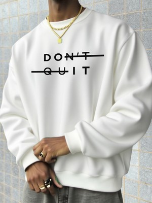 Dont Baskılı Kadın Hoodie3 Iplik Oversize Kesim