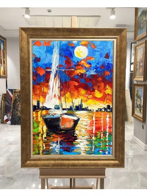 Giyense Altın Varaklı Çerçeveli Paspartulu Tablo NS819