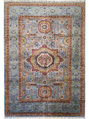 El Dokuma Afgan Halı Memlook Model 100% Yün Kök Boya