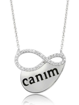 DMR Elegance Gümüş Canım Yazılı Sonsuzluk Bayan Kolye