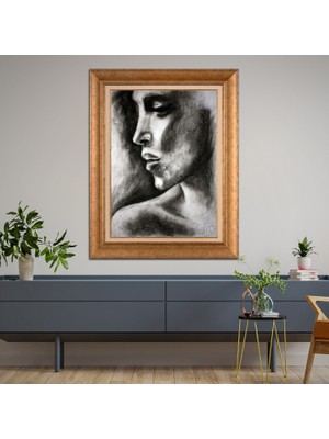 Giyense Altın Varaklı Çerçeveli Paspartulu Tablo NS057