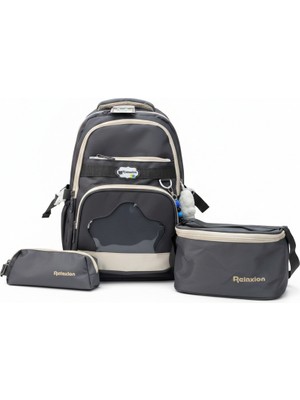 Relaxion 3'lü Set Aksesuarlı Çocuk Ilkokul Çantası Kalemlikli Beslenme Çantalı Sırt Çantası 1920