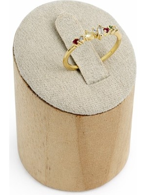 Sacha Geometrik Renkli Taşlı Ayarlanabilir Yüzük