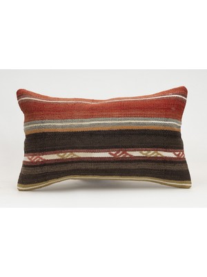 Kilim Wholesale El Yapımı Kilimden Yapılmış Vintage Kırlent Kılıfı, Yün, 30X50 cm