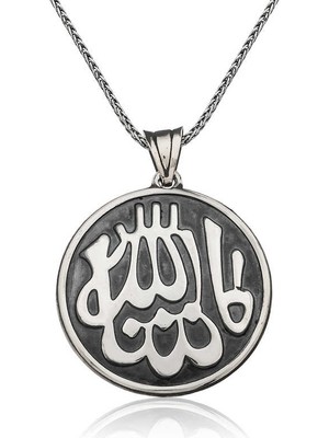 DMR Elegance Gümüş Maşallah Yazılı Kolye
