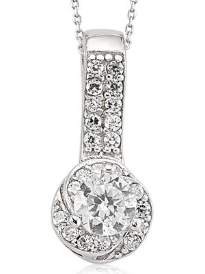 DMR Elegance Gümüş Tek Taş Bayan Kolye