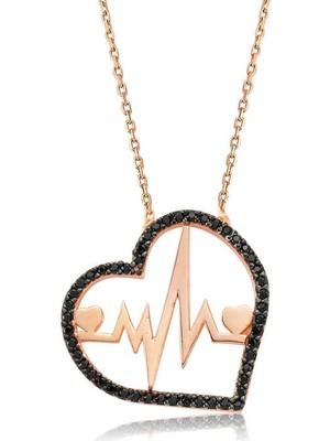 DMR Elegance Gümüş Kalp Ritmi Bayan Kolye