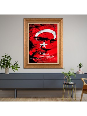 Giyense Altın Varaklı Çerçeveli Paspartulu Tablo NS1264