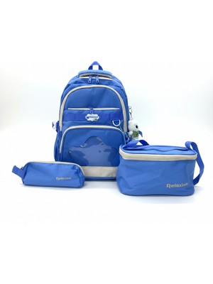 Relaxion 3'lü Set Aksesuarlı Çocuk Ilkokul Çantası Kalemlikli Beslenme Çantalı Sırt Çantası 1920