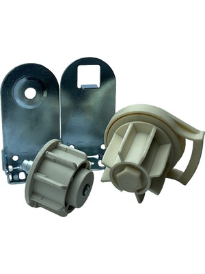 MorPerde 45 lik Stor Perde Kumaş ve Alüminyum Profiller Hariç Zincir Krem Plastik Manuel Mekanizma ve Gri Metal Ayaklı Takım