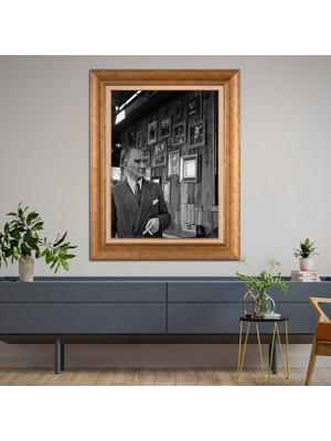 Giyense Altın Varaklı Çerçeveli Paspartulu Tablo NS642