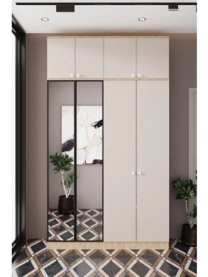 Evora-26 188 cm Lüks, Mdf Vestiyer Portmanto Dolabı.