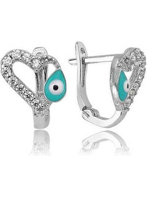 DMR Elegance Gümüş Kalp Figürlü Çocuk Küpesi