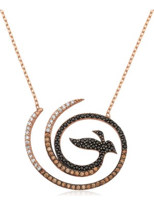 DMR Elegance Gümüş Zümrüdü Anka Kuşu Bayan Kolye