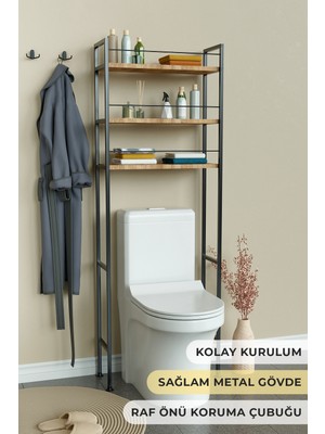 Hediyeler Kapında Klozet Üstü Banyo Düzenleyici Raf Kolay Kurulum ve Bariyerli Dolap