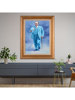 Giyense Altın Varaklı Çerçeveli Paspartulu Tablo NS1212