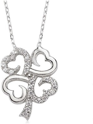 DMR Elegance Gümüş Dört Yapraklı Yonca Bayan Kolye