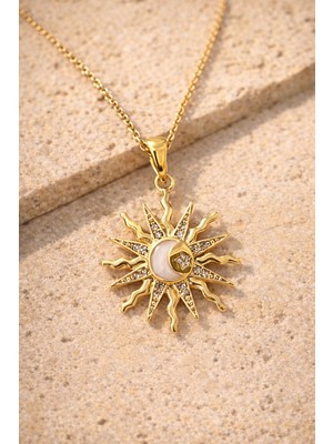 Adanova Concept Güneş Taşlı Paslanmaz Çelik Kolye