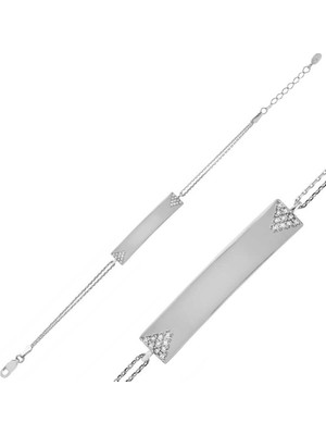 DMR Elegance Gümüş Isimli Plaka Bayan Bileklik