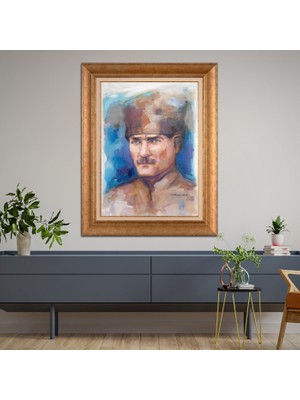 Giyense Altın Varaklı Çerçeveli Paspartulu Tablo NS565